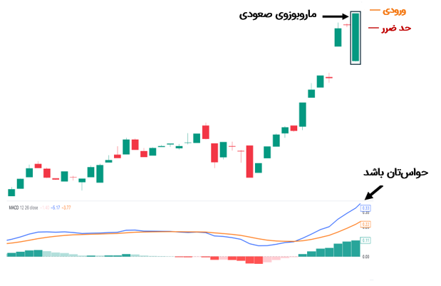 بکارگیری کندل ماروبوزو با مکدی